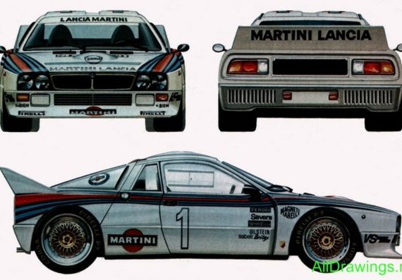 Lancia 037 Rally Abarth (1982) (Лянча 037 Ралли Абарт (1982)) - чертежи (рисунки) автомобиля
